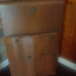 Vintage Mid-Century Modern Cherry Wood Bar Cabinet