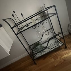 Metal Black Bar Cart
