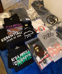 denim tear,aloc,bape shirt,amiri,stuzzy t shirt,essentials.hellstar