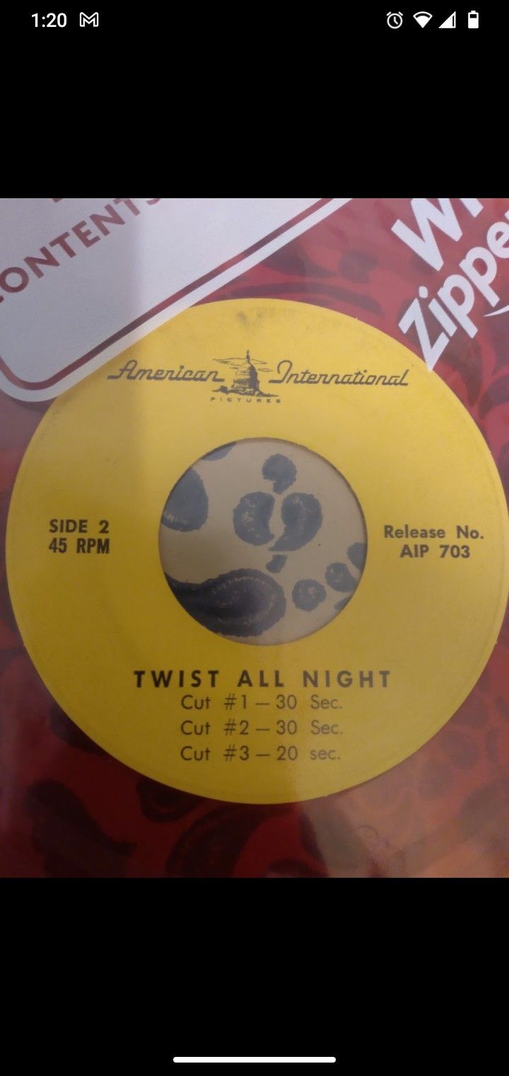 Vintage Collectible Twist All Night Sample 45 Record