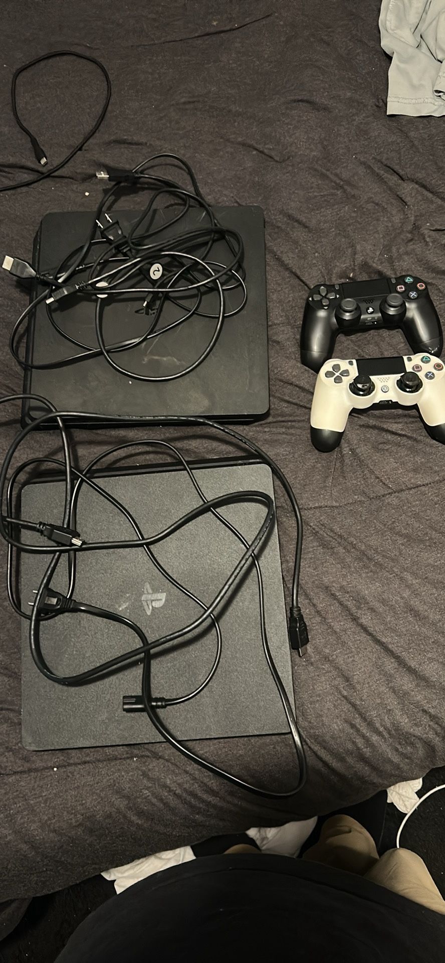 2 PlayStation 4’s With Controllers