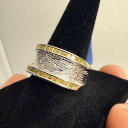 Natural Diamond Ring size 7 925 solid sterling silver 