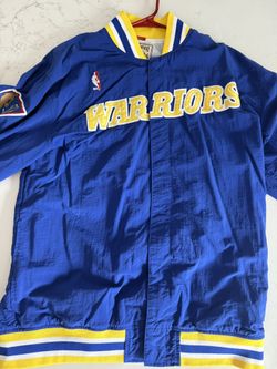 Mitchell N Ness Blue Warm Up Warriors Jacket  XL