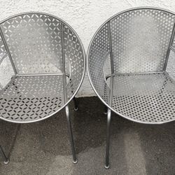 Pair Of Galvanized  Steel Saucer Chair 