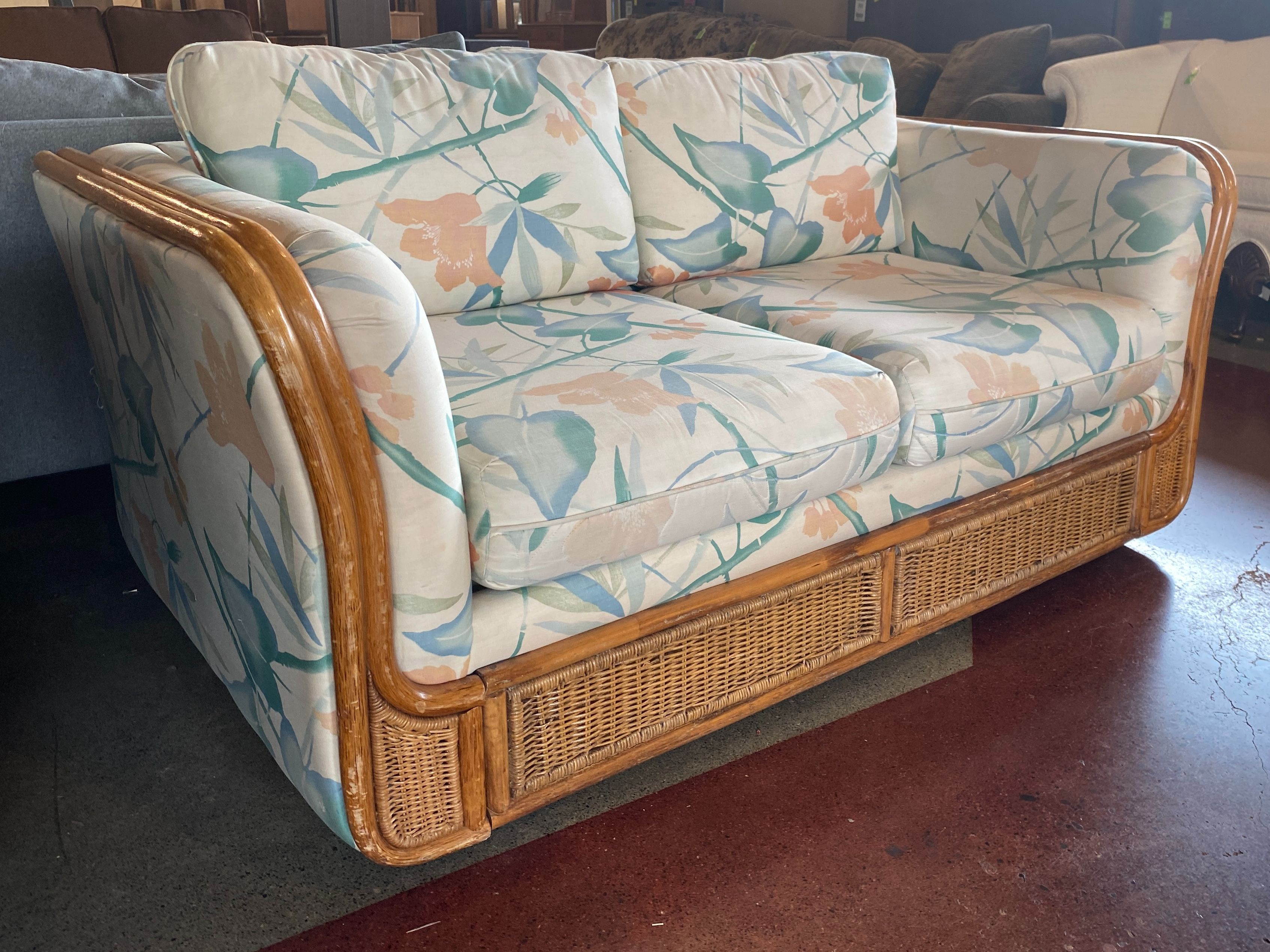 Sun Room Bentwood Loveseat w/ Woven Details