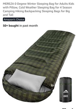 MERZA sleeping bag W pillow for Big/tall