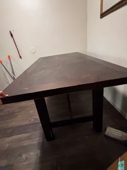 Brown, large dining table