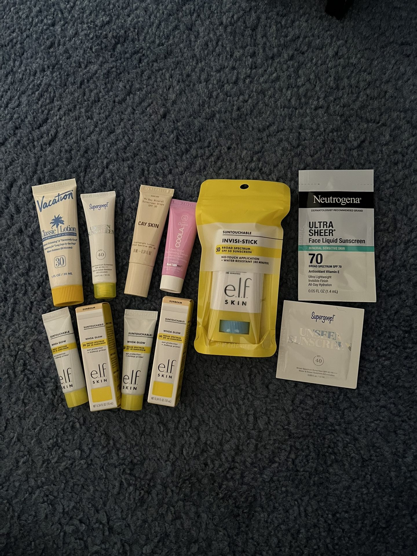 9 Mixed MAKEUP BEAUTY SPF Sunscreen Bundle - ELF Vacation Coola Supergoop! Etc