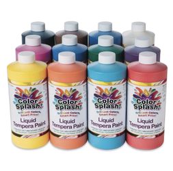 Color Splash! Liquid Tempera Bulk Paint, Set of 12 in 11 Bright Colors, 32-oz...