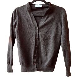 Prada Womens V Neck Button Up Cardigan Black Lightweight Size IT 40
