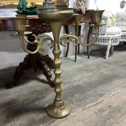 Large Vintage Brass Candelabra 