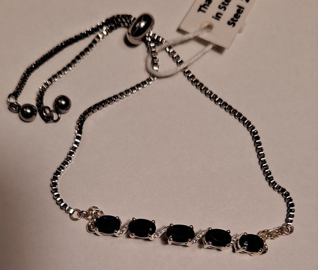 Thai Black Spinel Bolo Bracelet