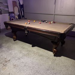 American Heritage Elegant Claw Pool Table On Wheels