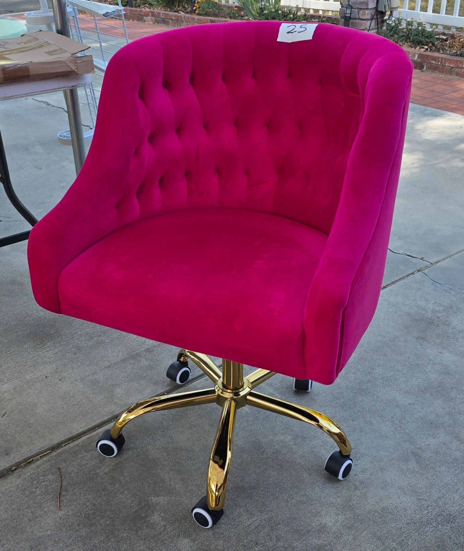 Plush pink office chair