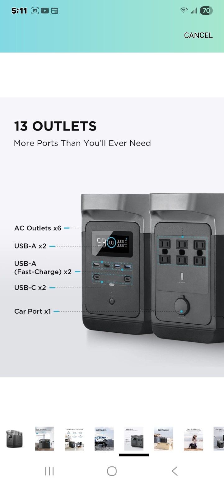 ECOFLOW DELTA 1300-FAST CHARGING-GREAT FOR CAMPING. RVS