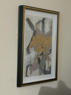 Pair of Framed Gold-Leaf Abstract Art Prints – Jennifer Goldberger