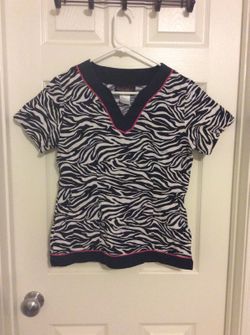 Zebra scrub top
