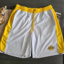 NBA Los Angeles Lakers Basketball Shorts Elastic Drawstring Logo Men's Size XL