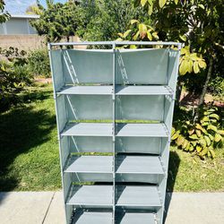 10 Grid Lightweight Rack Shelves Closet Organizer for Shoes Clothing Book Size L31", W11", H61"