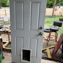 Solid Back Door With Small Animal Door