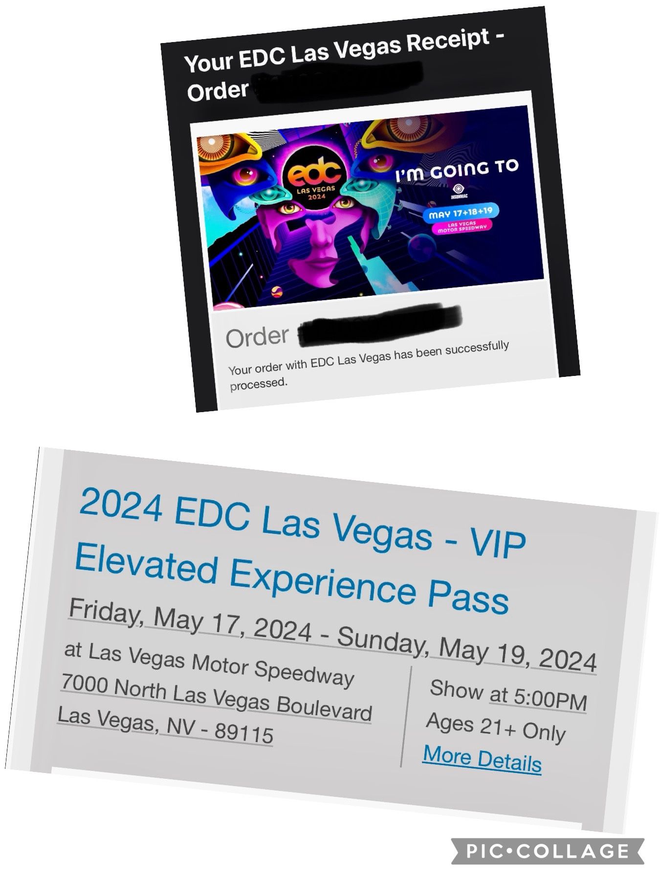 EDC TICKETS 2024 EDC VIP (2) PASSES