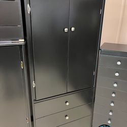 Compressed Wood Black Tall Closet Wardrobe Dresser Ropero Nuevo Bonito 