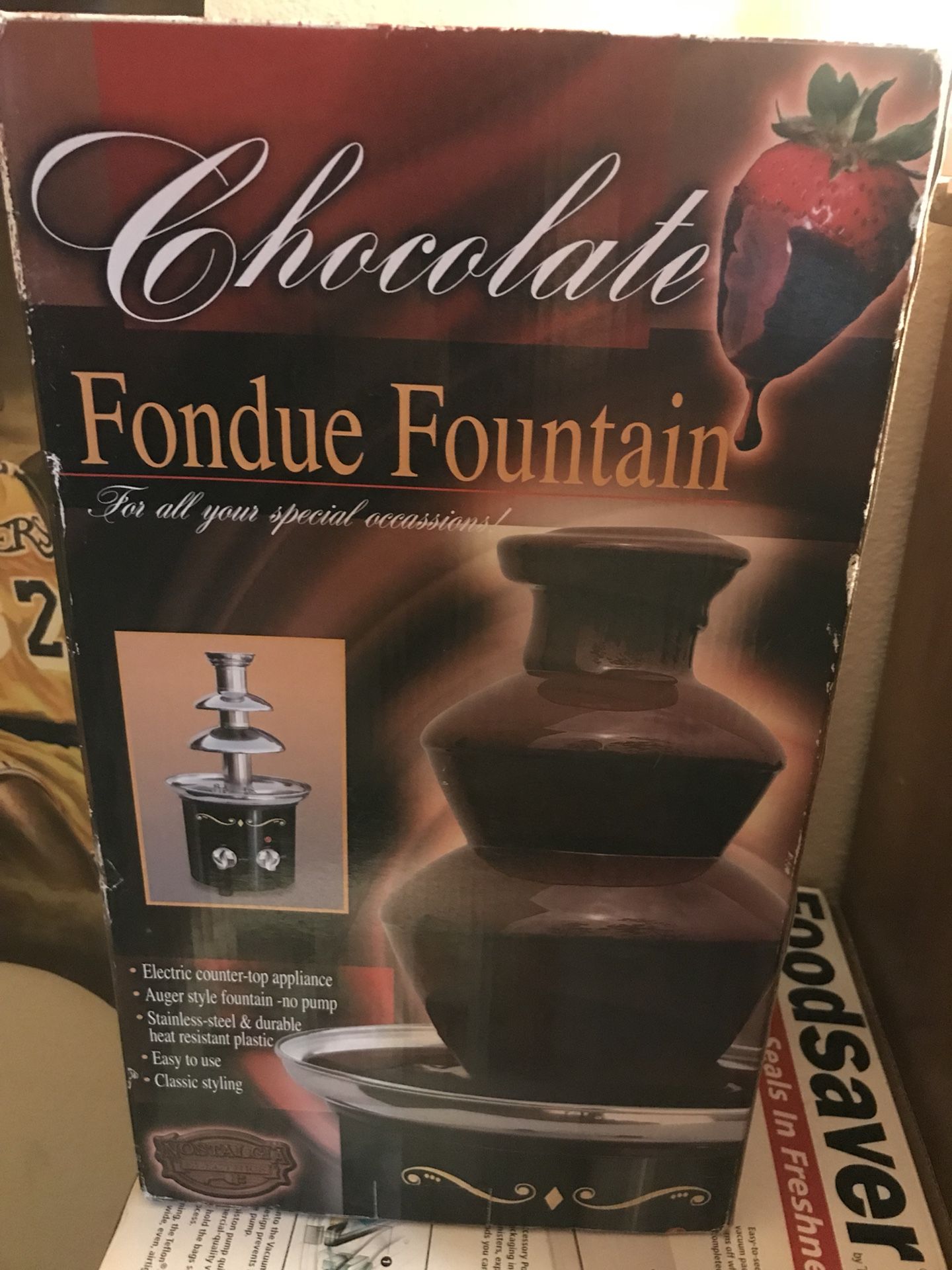 Chocolate Fondue Fountain Stainless Steel Countertop Cheese Ranch Nostalgia Elec