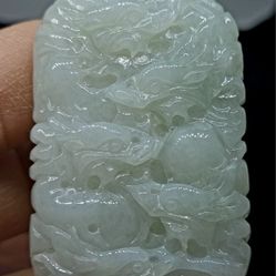 Untreated Burmese Icy Jadeite Jade TypeA Pendant 