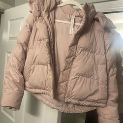 Lululemon Wunder Puff Cropped Jacket-Pink Fawn (no Longer Sold In Store)