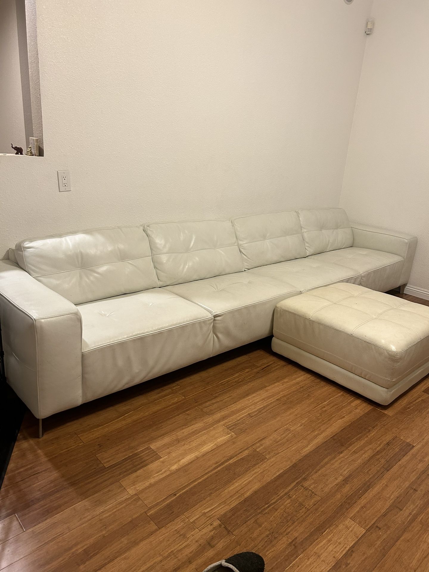 White Leather Couches 