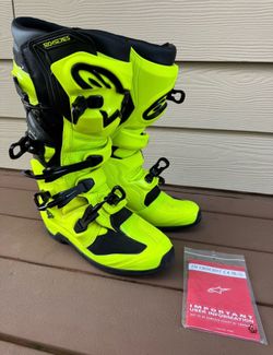 mens alpinestars boots tech 7 size 12 yellow/black
