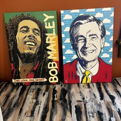 Mister Rogers Or Bob Marley Pop Art Canvas Print