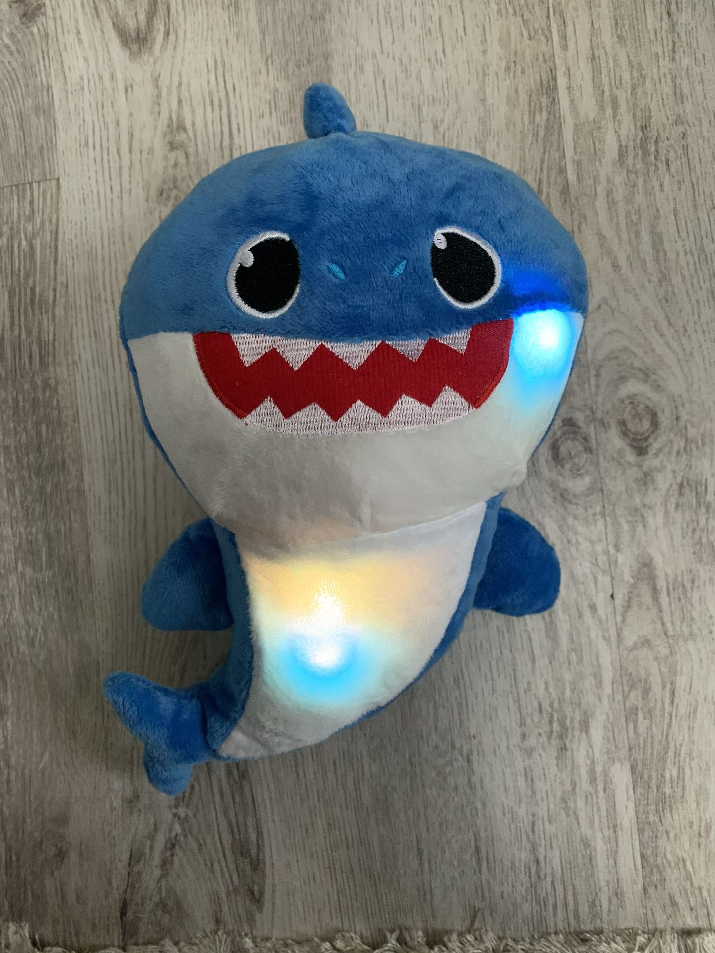 Blue Singing LED Light Plush Toys Music Doll English Song Toy Gift