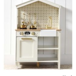 BRAND NEW! Wooden Farmhouse Play Kitchen Set – Cream – Never Opened Box