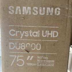 SAMSUNG 75” SMART TV LED 4K DU8000 OPEN BOX TV NEW WITH ALL THE ACCESSORIES AND GUARANTY FANTASTIC PICTURE QUALITY 💯💯✅📺💯