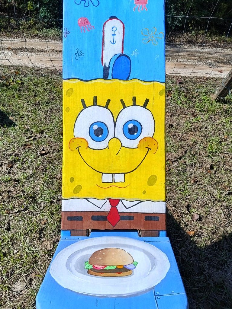 Wooden Camping Chair, Wood Crafted Hand-painted.