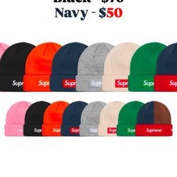 Supreme New Era Beanie Black Or Navy