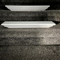 2 White Floating Shelves - $10 Each 