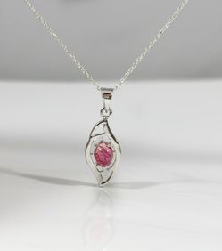 Pretty Pink Tourmaline Pendant Sterling Silver 