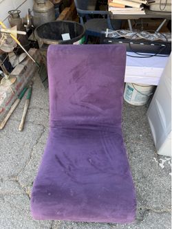 Purple velvet armless slipper chair