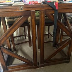 SOLID EXPANDABLE WOOD HIGH TOP TABLE