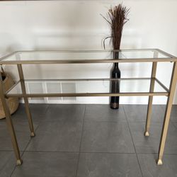Modern Glass & Gold Console Table / Sofa Table