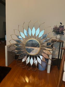 Antique gold plated mirror