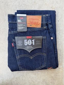 Levi’s Premium 501 Original Straight Leg Jeans Men Denim 34x32 Blue New with Tags