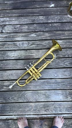 Solid brass trumpet