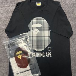 Bape Shirt Black Check | Size L | Used 