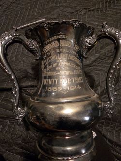 Derby Silver Co. Vintage Electroplated Silver/Copper Trophy Urn 1(contact info removed) Engraved