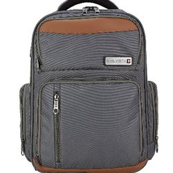 Swiss Tech 18 inch Travel 600D Polyester Adult Backpack with Padded Shoulder Straps, Gray