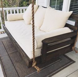 Hanging porch rope bed