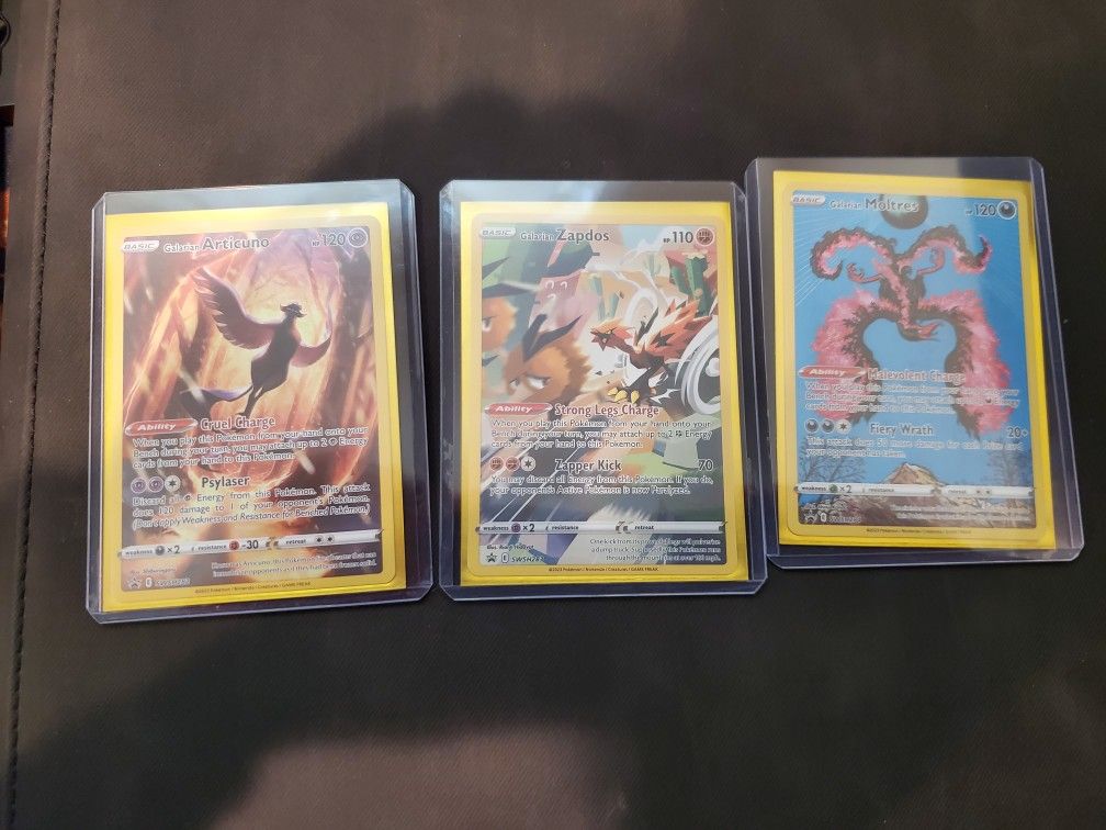 Galarian Arricuno, Zapdos Moltres Crown Zenith Pokemon Promo Cards